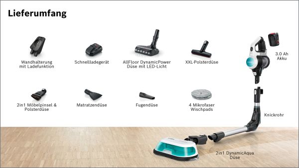 Bosch BKS71HYG1, Akku-Staubsauger 2in1 Saugen & Wischen
