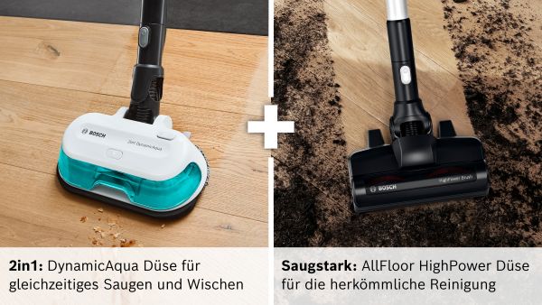 Bosch BSS712XHYG, Akku-Staubsauger 2in1 Saugen & Wischen