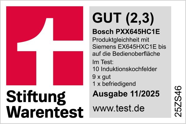 Bosch PXX645HC1E, Induktionskochfeld