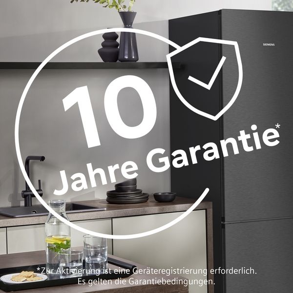 Siemens KG39NSBBF, Freistehende Kühl-Gefrier-Kombination mit Gefrierbereich unten, Glastür