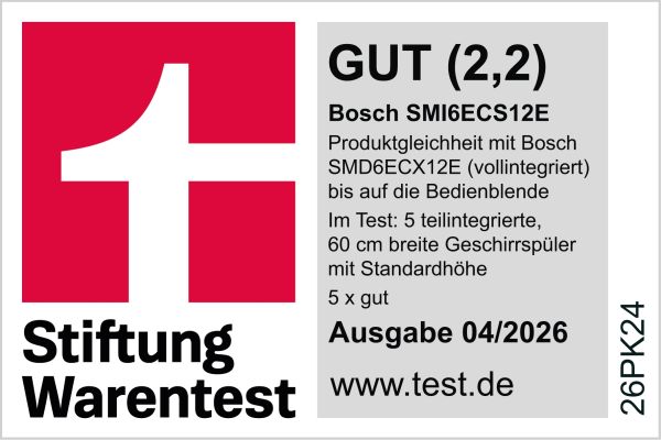 Bosch SMI6ECS12E, Teilintegrierter Geschirrspüler