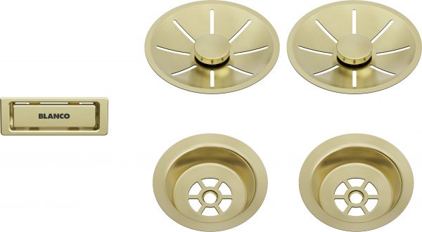 Blanco Ablauf-/Überlaufset für Doppelbecken satin gold 203477