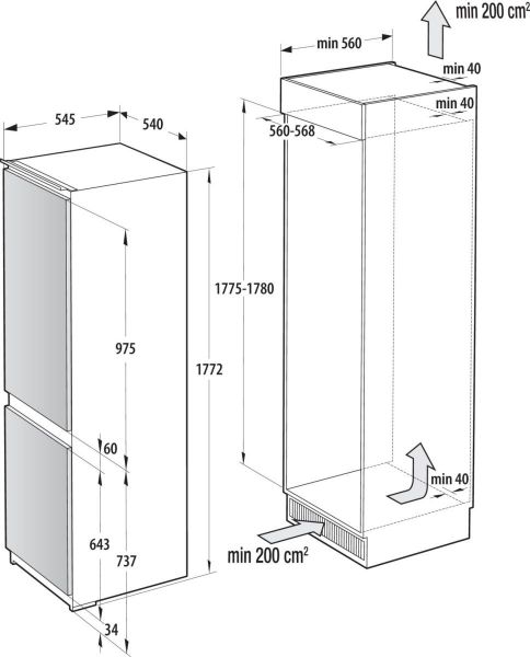 Gorenje NRKI517E41 - Kühl- / Gefrierkombination - Weiß
