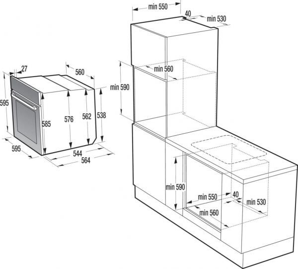 Gorenje BOP6373E28EBG - Einbauherd/Backofen - Tiefschwarz