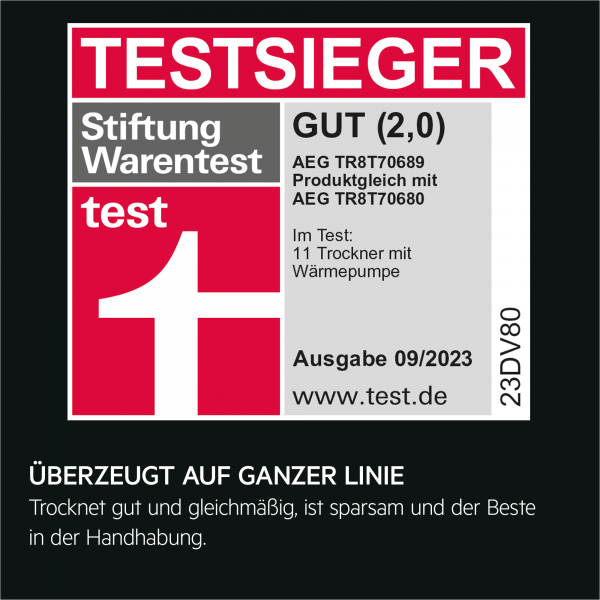 AEG TR8T70689 - Trockner - Weiß