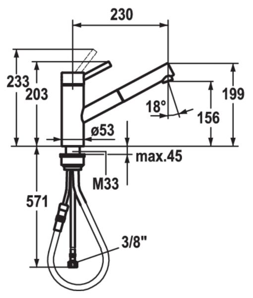KWC Inox 3, Einhebelmischer, Edelstahl, Hochdruck