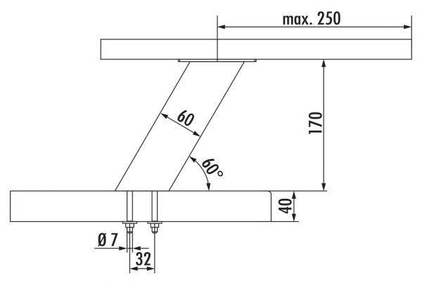 Korfu 2, Konsole, edelstahlfarbig, H 170 mm