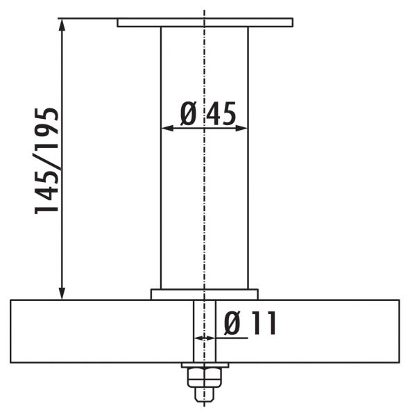 Capitello 1, Konsole, Edelstahl, H 145 mm, Rohr-Ø 45 mm