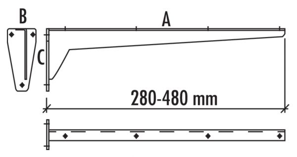 Konsole starr, Konsole, A 380, B 65, C 130 mm