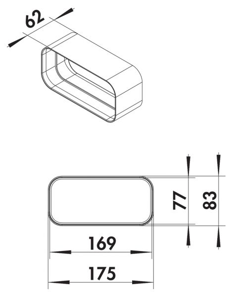 MF-RVB 125 Rohrverbinder, Verbindungselement, weiß