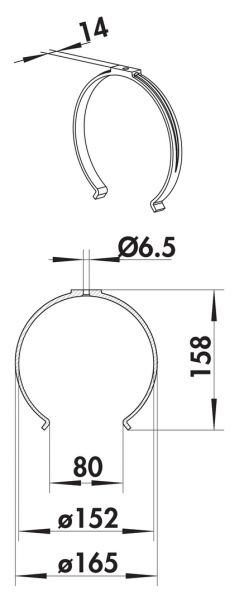 Rundkanalhalterung 150, Abluftzubehör, weiß, Ø 150 a mm