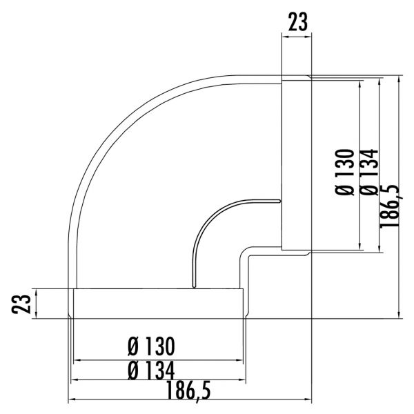 R-RBV flow 125 Rohrbogen 90°, Verbindungselement, weiß