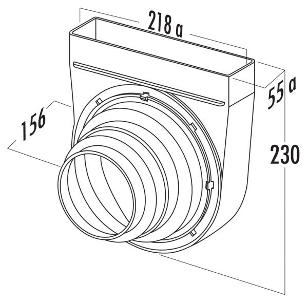 T-UR-ST 125 Umlenkstück 90°, Verbindungselement, weiß