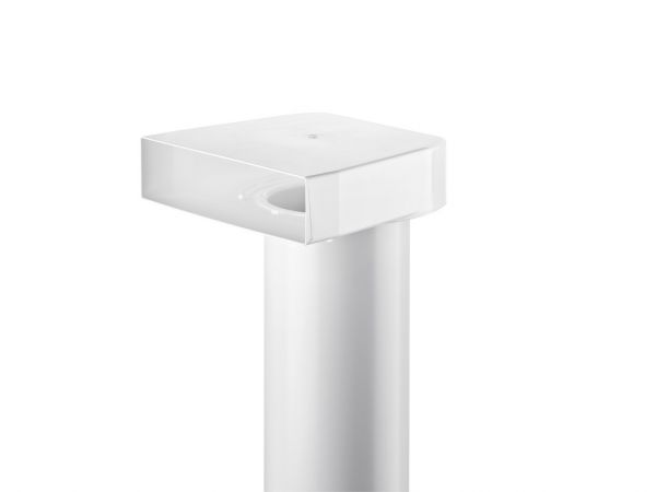 T-UR 125 Umlenkstück 90° mit Rundrohr, Verbindungselement, weiß, L 500 mm
