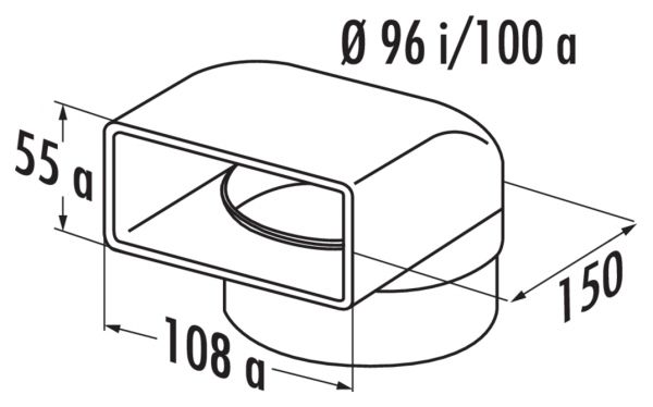 N-UR 8 System 100 Umlenkstück 90°, Verbindungselement, weiß