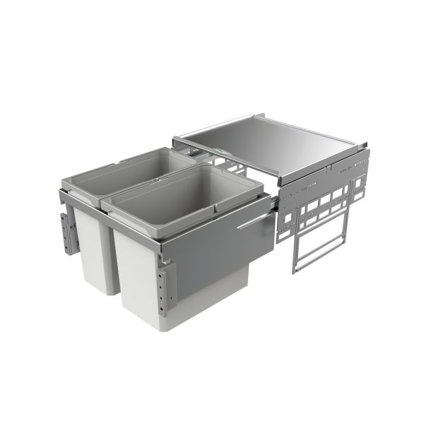 Cox® Base 360 S/500-2, Abfallsammler für Frontauszüge, hellgrau, H 360 mm