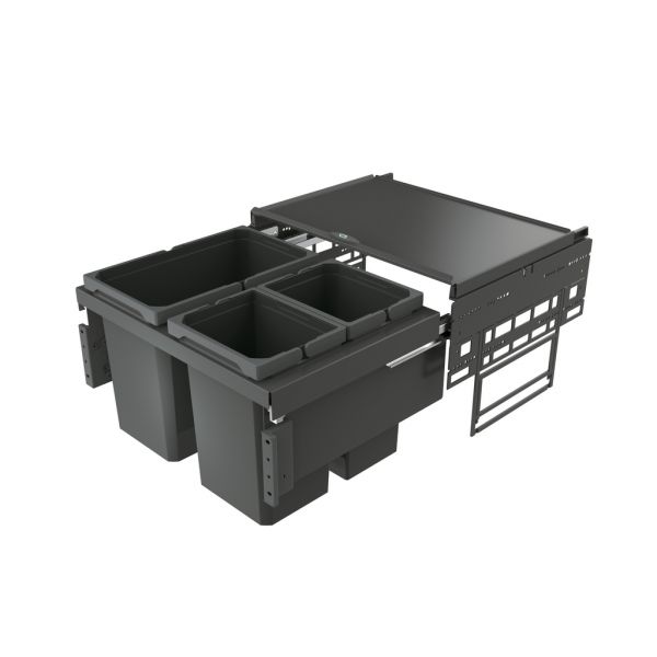 Cox® Base 360 S/600-3, Abfallsammler mit Frontauszugssystem, ohne Biodeckel, anthrazit, H 360 mm