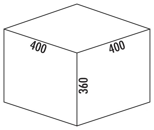 Cox® Box 360 S/400-2, Abfallsammler für vorhandene Auszüge, ohne Biodeckel, hellgrau