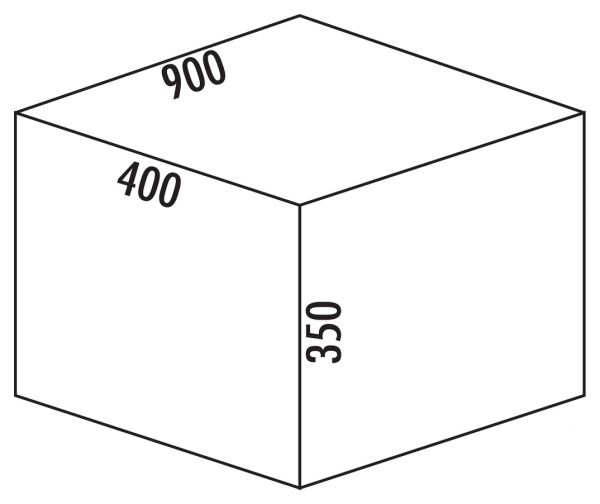 Cox® Box 350 S/900-4, Abfallsammler für vorhandene Auszüge, ohne Biodeckel, hellgrau