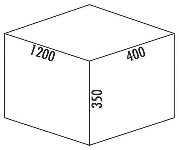 Cox® Box 350 S/1200-6, Abfallsammler für vorhandene Auszüge, ohne Biodeckel, hellgrau