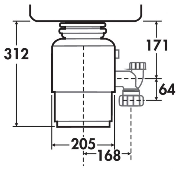 Evolution 100, Abfallzerkleinerer, anthrazit, H 312 mm