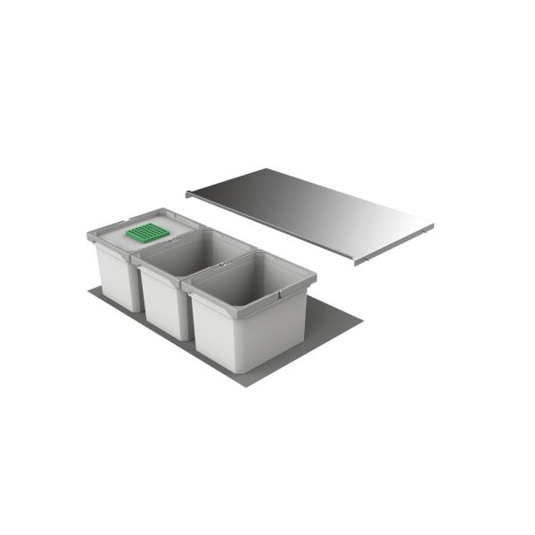 Cox® Box 235 K/800-3, Abfallsammler für vorhandene Auszüge, mit Biodeckel, hellgrau