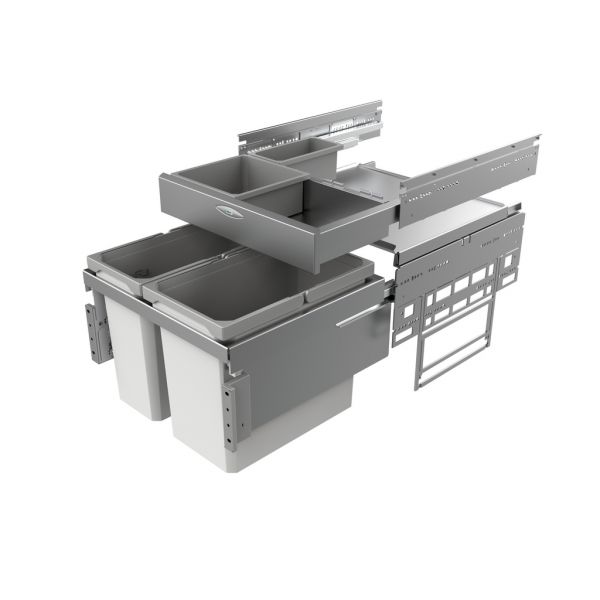 Cox® Base 360 S/500-2 mit Base-Board, Abfallsammler für Frontauszüge, hellgrau, H 460 mm