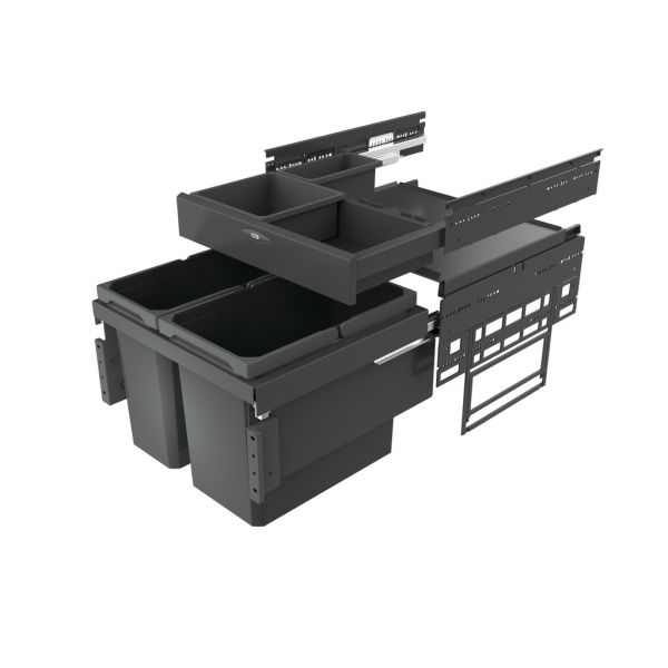 Cox® Base 360 S/500-2 mit Base-Board, Abfallsammler für Frontauszüge, anthrazit, H 460 mm