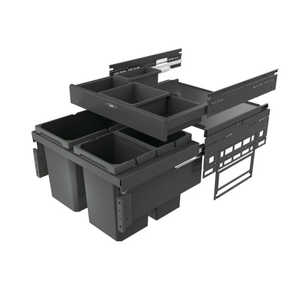 Cox® Base 360 S/600-3 mit Base-Board, Abfallsammler mit Frontauszugssystem, ohne Biodeckel, anthrazit, H 460 mm 8013374