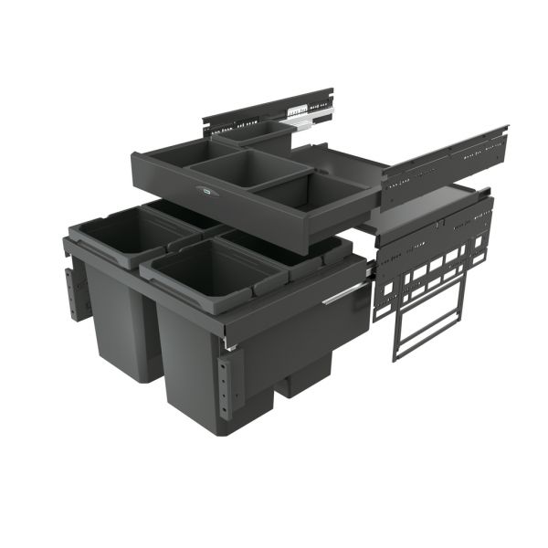 Cox® Base 360 S/600-4 mit Base-Board, Abfallsammler für Frontauszüge, ohne Biodeckel, anthrazit, H 460 mm