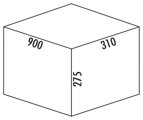 Cox® Box 275 K/900-3, Abfallsammler für vorhandene Auszüge, mit Biodeckel, hellgrau
