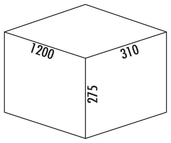 Cox® Box 275 K/1200-5, Abfallsammler für vorhandene Auszüge, mit Biodeckel, hellgrau