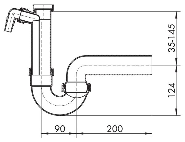 Kugelgelenksiphon 3 superleise, Siphon, 1 ½ Zoll x Ø 50 mm