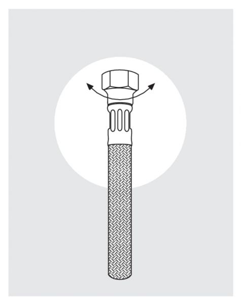 Flex-Edelstahlschlauch Überwurfmutter, Sanitärschlauch, L 1000 mm