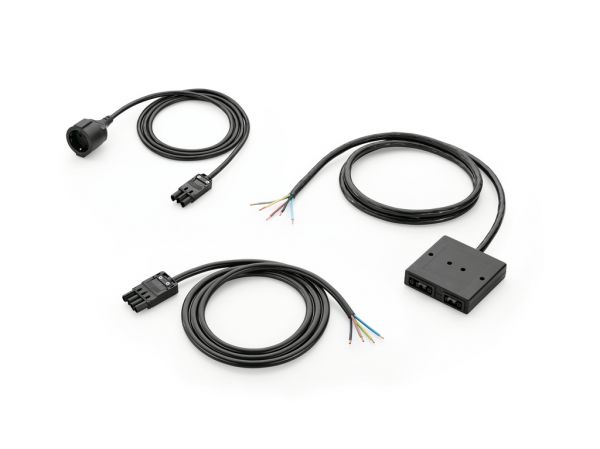 Power Splitter Standard und Induktion, Herdkabel, je 5 m Kabellänge, schwarz