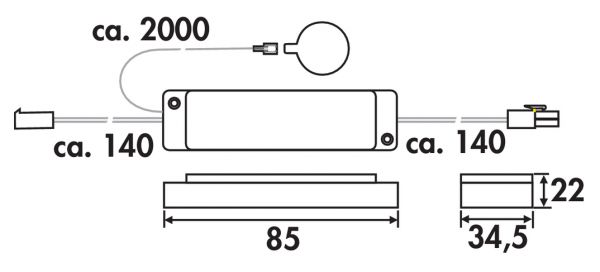LED Touch Schalter und Dimmer, weiß