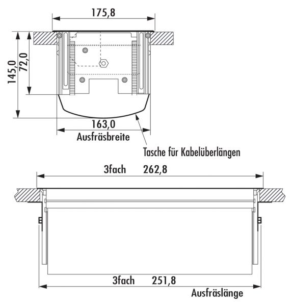 PowerFit K, Einbausteckdosenelemente, Aluminium eloxiert 9015032