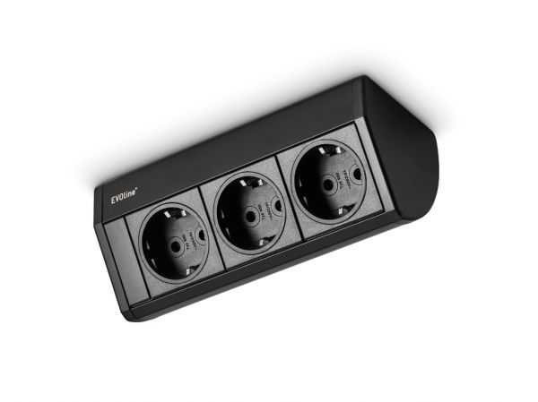 Evoline® Dock, Aufbausteckdosenelement, schwarz matt