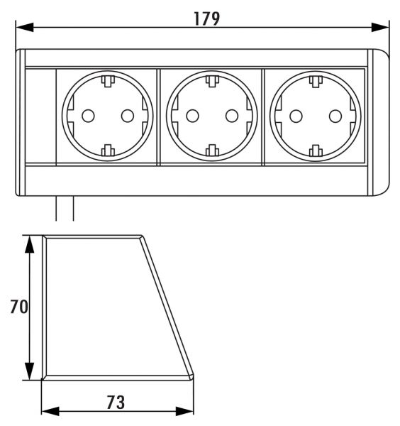 Evoline® R Dock, Aufbausteckdosenelement, silberfarbig