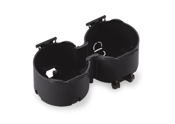 Einbaudose 2, Steckdose, schwarz