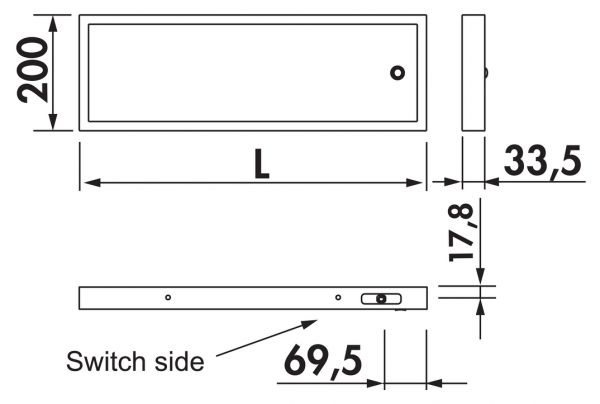 Lista 30 LED, Lichtboden, L 900 mm, 8,2 W, schwarz matt
