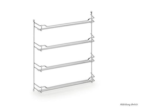 Gewürzbord chrom 1, Gewürzbord, für  4x3 Dosen, H 425, B 202, T 66 mm
