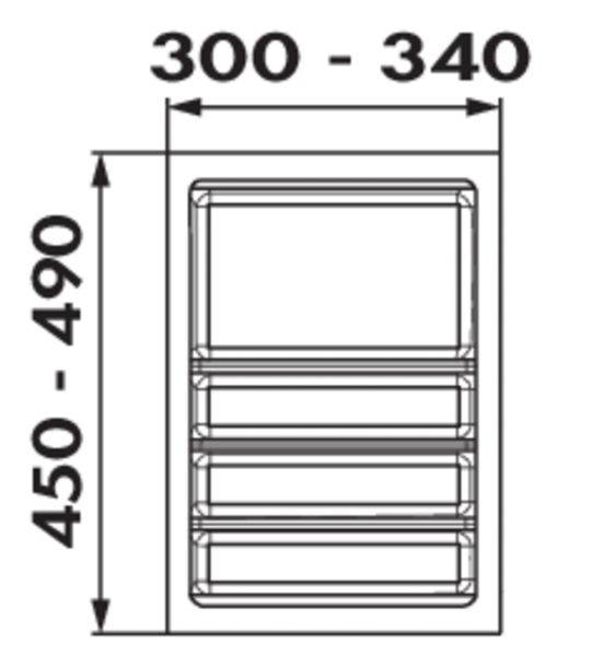 Ordine edelstahlfarbig, Besteckeinsatz, für 400er Schrank, 1 Trennstege-Set