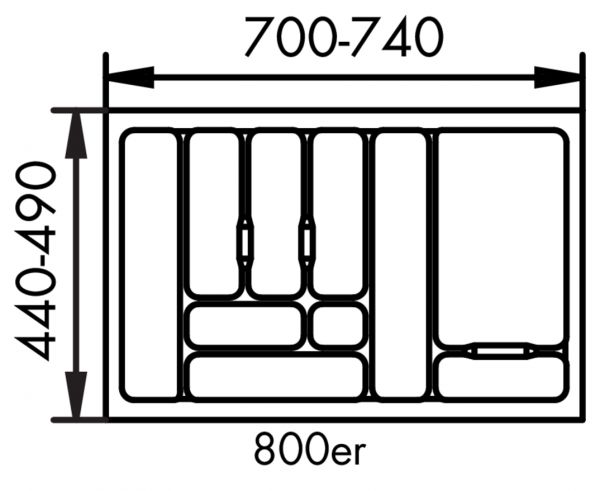 Besteckeinsatz 1, Besteckeinsatz, für 800er Schrank