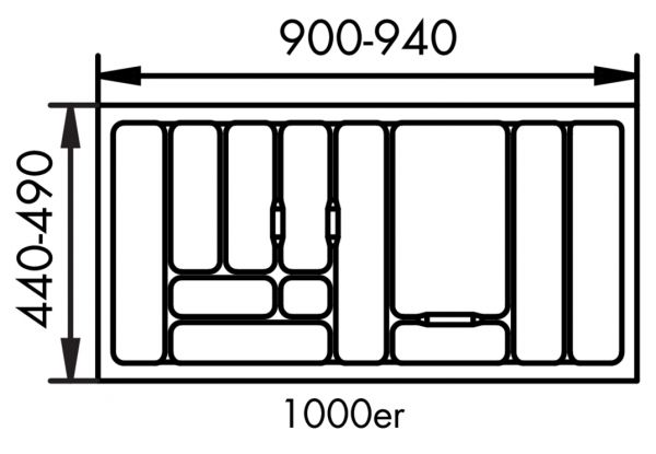 Besteckeinsatz 1, Besteckeinsatz, für 1000er Schrank