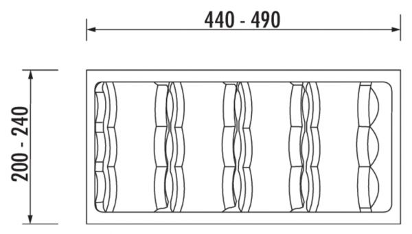 Gewürzdoseneinsatz, Besteckeinsatz, B 240, T 490 mm