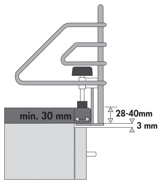 Kinderschutzgitter, Schrankausstattung, für 900er, B 978 mm