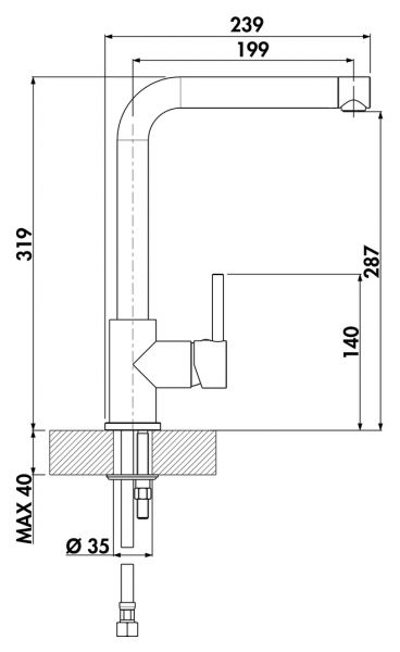 Linea Gramix 1 Hochdruck-Armatur, Einhebelmischer, granit lava