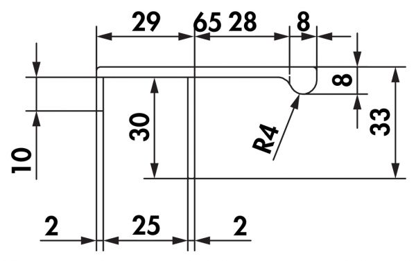 Handtuchhalter für grifflose Küchen, Handtuchhalter, 320 mm