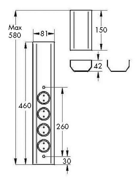 Mira Wand S small, Aufbauschalter, Edelstahl